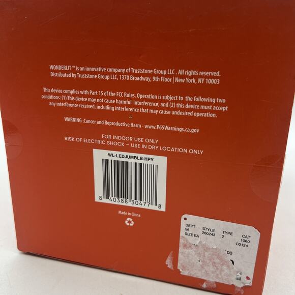 Wonderlit Jumbo LED Filament Bulb Happy Vintage Edison Orange 5 x 7" - Picture 7 of 7